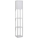 HOMCOM Floor Lamp Reading Lamp with 3-Tier Storage Shelf for Home Office White