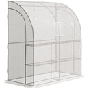 Outsunny Walk-In Lean to Wall Greenhouse w/Window&Door 200Lx 100W x 215Hcm White