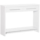HOMCOM Console Tables, Hallway Table w/ Drawers and Shelf for Living Room,White