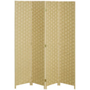 HOMCOM 4 Panel Folding Room Dividers for Wall, Privacy Screen Panels, Brown