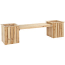 Outsunny Garden Planter & Bench Combination Planter Box Garden Bench Natural