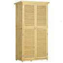 Outsunny 87 x 47 x 160cm Wooden Garden Storage Shed w/ Asphalt Roof, Natural