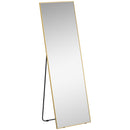 HOMCOM Full Length Mirror Dressing Mirror Wall-Mounted Entryway Gold Frame