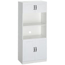 HOMCOM Kitchen Storage Cabinet, Cupborad with 5-tier Shelving 4 Doors, White