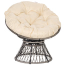 Outsunny 360° Swivel Rattan Papasan Moon Bowl Chair Round Outdoor w/ Padded