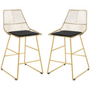 HOMCOM Modern Counter Height Bar Stools Set of 2 pcs Wire Metal Barstools