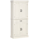 HOMCOM 180cm Kitchen Pantry Storage Cabinet Server Food Organizer, White
