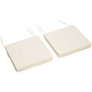 Outsunny Set Of 2 Square Chair Cushions Removable Covers Seat Pads Cream White