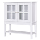 HOMCOM Modern Kitchen Sideboard Storage Cabinet w/ Adjustable Shelf – White
