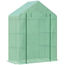 Outsunny Walk-in Greenhouse with Shelves, Outdoor Green House, 143x73x195cm
