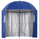 Outsunny 2m Beach Parasol with Sides Fishing Umbrella w/ Tilt, UV30+, Blue