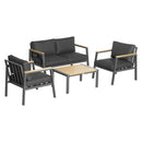 Outsunny Garden Sofa Set 4 Piece with Cushions - Grey