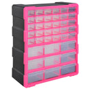 DURHAND 39 Drawers Parts Organiser Wall Mount Tools Storage Cabinet Clear