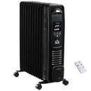 HOMCOM 2720W Oil Filled Portable Radiator Heater w/ Remote Control - Black