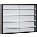 HOMCOM 5-Tier Wall Display Shelf Unit Cabinet w/ Shelves Glass Doors Black/White