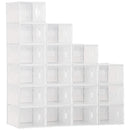 HOMCOM 18PCS Stackable Clear Plastic Shoe Storage Box for UK/EU Size 8.5/43