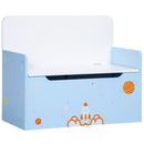 ZONEKIZ 2 In 1 Wooden Kids Storage Bench, Toy Box w/ Safety Rod - Blue