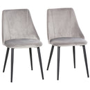 HOMCOM High Back Dining Chairs Velvet-Touch Accent Chairs with Metal Legs