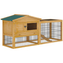 Pawhut Rabbit Hutch Pet House Outdoor Run Design w/ Water-Resistant Paint Ramp