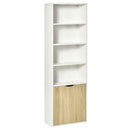 HOMCOM 2 Door 4 Shelves Bookcase Wooden Storage Cabinet Display Unit White Oak