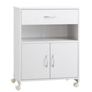 Vinsetto Mobile Printer Stand w/ Storage Shelf Universal Wheels for Home White