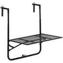 Outsunny Balcony Hanging Table Wall Mount Adjustable Folding Desk Patio Black