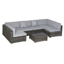 Outsunny 7PC Rattan Furniture Sectional Sofa Set Coffee Table Buckle Structure