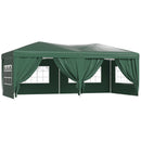 Outsunny 3m x 6m Pop Up Gazebo Party Tent Canopy Marquee with Storage Bag Green