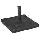 Outsunny 19kg Square Resin Garden Parasol Base For Poles Of 32mm, 38mm, 48mm