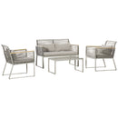 Outsunny 4 PCS Patio PE Rattan Outdoor Sofa Set, Conservatory Furniture Set