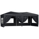 Outsunny 3m x 6m Pop Up Gazebo Party Tent Canopy Marquee with Storage Bag Black