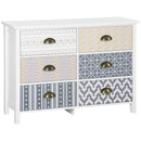HOMCOM Chest of Drawers, 6 Drawer Unit Storage Chest Bedroom Living Room