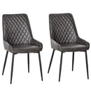 HOMCOM Retro Dining Chair Set of 2, PU Leather Upholstered Side Chairs