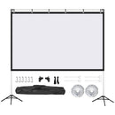 HOMCOM Projector Screen 80 inch Portable 16:9 Projection Screen Indoor Outdoor