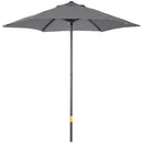 Outsunny 2m Parasol Patio Umbrella, Outdoor Sun Shade with 6 Ribs Dark Grey