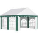 Outsunny 4 x 4m Marquee Gazebo, Party Tent with Sides and Double Doors