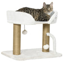 PawHut 42cm Indoor Cat Tree, Kitty Play Tower w/ Toy Balls, Jute Scratching Post