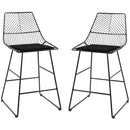 HOMCOM Modern Counter Height Bar Stools Set of 2 pcs Wire Metal Barstools