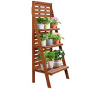 Outsunny Three-Tier Plant Rack Outdoor Organiser Unit Ladder Design Storage