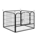 Pawhut Metal Pet Playpen Dog Kennel w/Door Latches In/Outdoor Use 82Lx82Wx60Hcm
