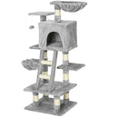 PawHut 125cm Multi-Activity Cat Tree w/ House Baskets Ladder Scratch Post Grey