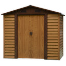 Outsunny Outdooor Storage Shed Wooden Effect Galvanised Steel 7.7ft x 6.4ft