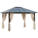 Outsunny Hardtop Gazebo 3.6m x 3m - Brown