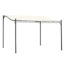 Outsunny 4 x 3M Wall Mounted Awning Free Stand Canopy Shade Porch Pergola Cream
