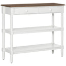 HOMCOM Console Table with Storage Shelves and Drawers for Living Room, Entryway