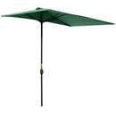 Outsunny 2.3m Garden Balcony Half Round Umbrella Metal Parasol Umbrella Green
