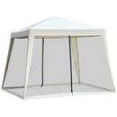 Outsunny 3x3m Outdoor Gazebo Canopy Tent Event Shelter w/ Mesh Screen Side White