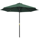 Outsunny Outdoor Market Table 3(m) Parasol Umbrella Sun Shade with 8 Ribs, Green