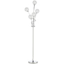 HOMCOM Silver Modern Floor Lamp w/ K9 Crystal Shade, 5 Light, for Living Room