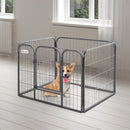 Pawhut Metal Pet Playpen Dog Kennel w/Door Latches In/Outdoor Use 82Lx82Wx60Hcm